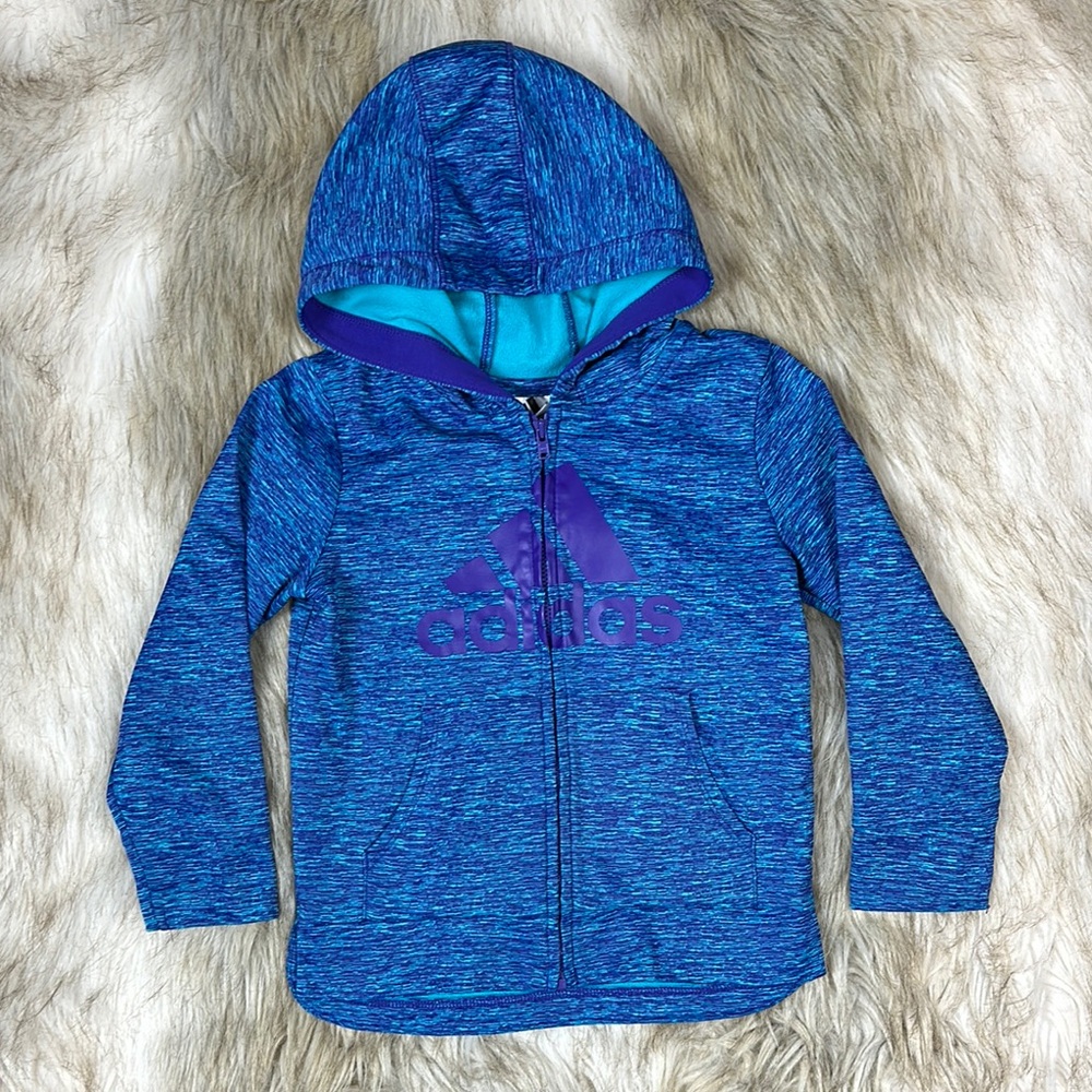 4T Adidas Kids Blue Zip-Up Hoodie